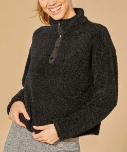 Marika | Black Sherpa Tyra Crop Pullover - Women -Outlet Marika Store zu100525574 alt 2 tm1651166925