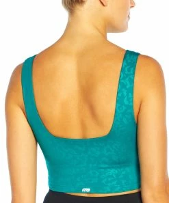 Marika | Quetzal Green Floral-Embossed Lola Longline Sports Bra -Outlet Marika Store zu100525575 alt 2 tm1634387759