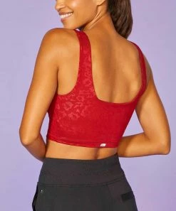 Marika | Red Dahlia Floral-Embossed Lola Longline Sports Bra -Outlet Marika Store zu100534507 alt 1 tm1651166925