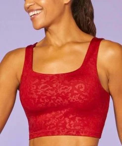 Marika | Red Dahlia Floral-Embossed Lola Longline Sports Bra -Outlet Marika Store zu100534507 alt 2 tm1651166925