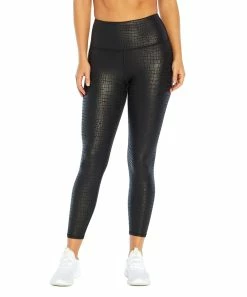 Marika | 25'' Black Shine Croc-Embossed Circuit Tonal Leggings - Women -Outlet Marika Store zu100534540 alt 3 tm1638308644
