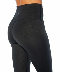 Marika | 25'' Black Linear Floral Contender Compression Leggings - Women