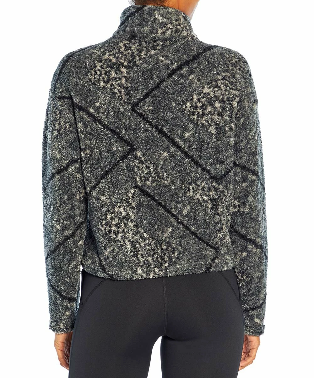 Marika | Black Cheetah Bandana Sherpa Tyra Crop Pullover - Women 7 Marika | Black Cheetah Bandana Sherpa Tyra Crop Pullover - Women - Image 5