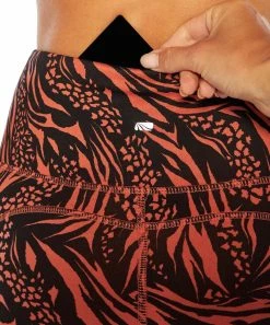 Marika | Hot Sauce & Black Abstract Animal-Print 27'' Heart Pocket Leggings - Women -Outlet Marika Store zu101350214 alt 1 tm1636747040