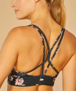 Marika | Mauve Glow & Black Floral Saige Sports Bra