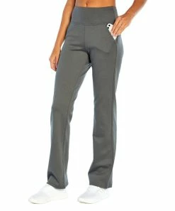 Marika | Turbulence Gray 32'' Barely Flare Tummy-Control Pocket Ponte Pants - Women