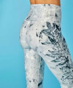 Marika | White & Gray 27'' Botanical Enchant High-Waist Pocket Leggings - Women