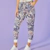 Marika | Ivory & Orchid Purple Tropical Resort Pocket 27'' Joggers - Women