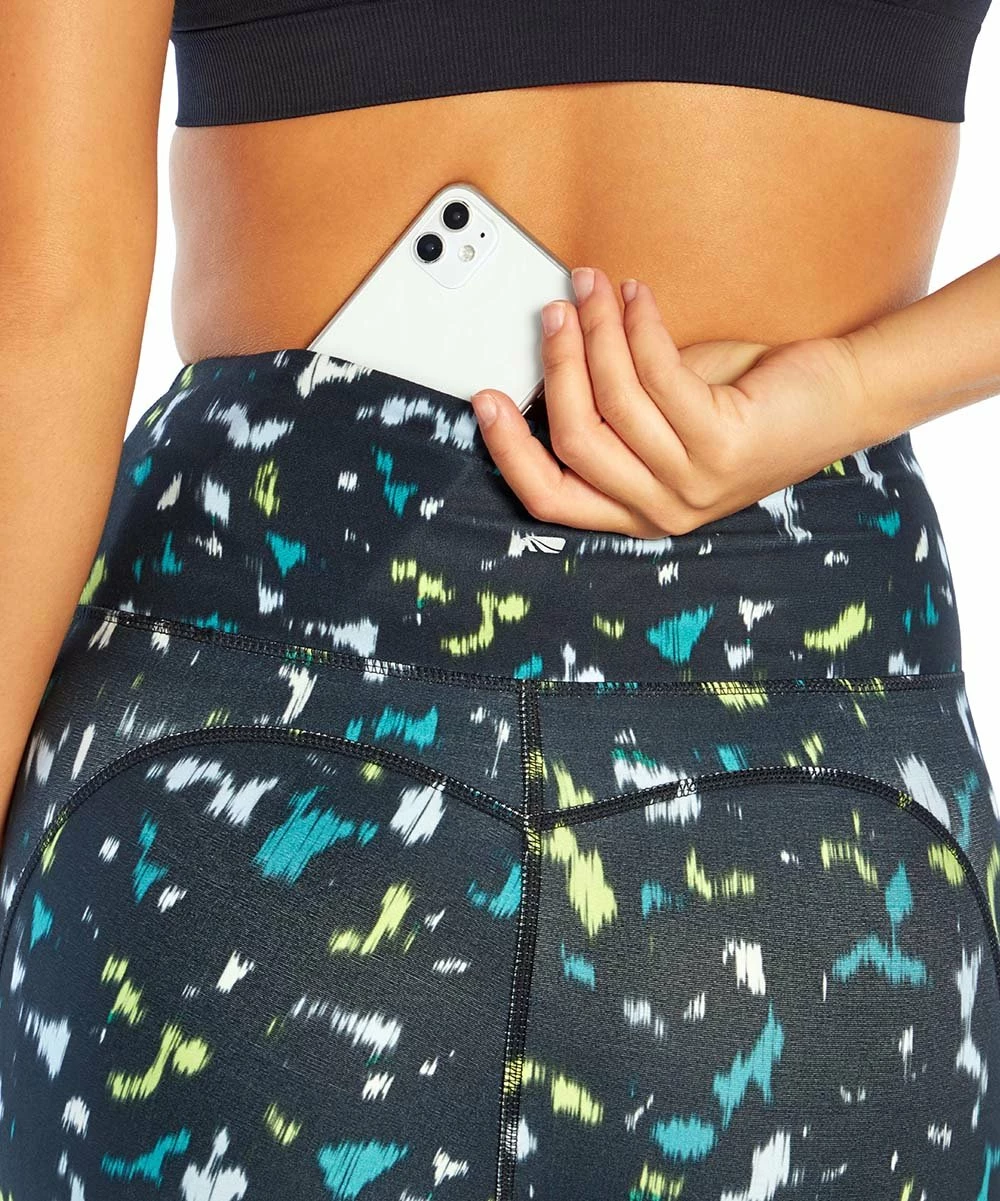 Marika | Gray & Teal Ikat Heart de Lux 27'' High-Waist Pocket Leggings - Women 5 Marika | Gray & Teal Ikat Heart de Lux 27'' High-Waist Pocket Leggings - Women - Image 3