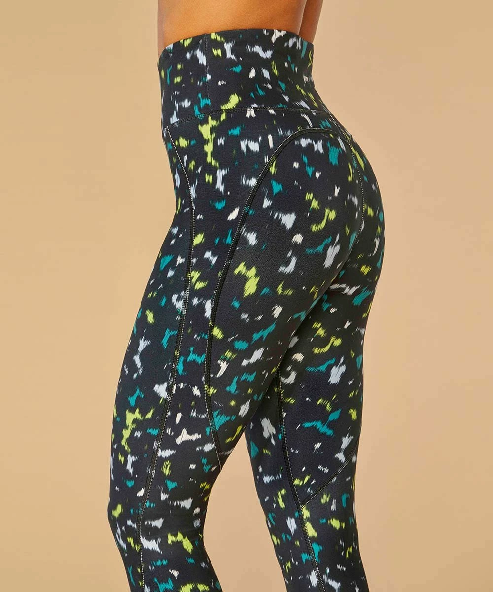 Marika | Gray & Teal Ikat Heart de Lux 27'' High-Waist Pocket Leggings - Women 3 Marika | Gray & Teal Ikat Heart de Lux 27'' High-Waist Pocket Leggings - Women