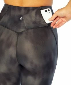 Marika | 27'' Black Soft Focus Ikat Jade Pocket Leggings - Women