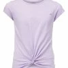 Marika | Pastel Lilac Twist-Hem Tee - Girls