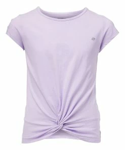Marika | Pastel Lilac Twist-Hem Tee - Girls