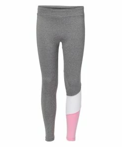 Marika | Heather Gray & Pink Color Block Leggings - Girls