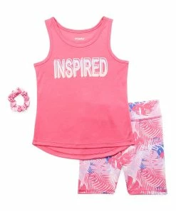 Marika | Fandango Pink 'Inspired' Tank & Fandango Pink Floral Bike Shorts - Girls