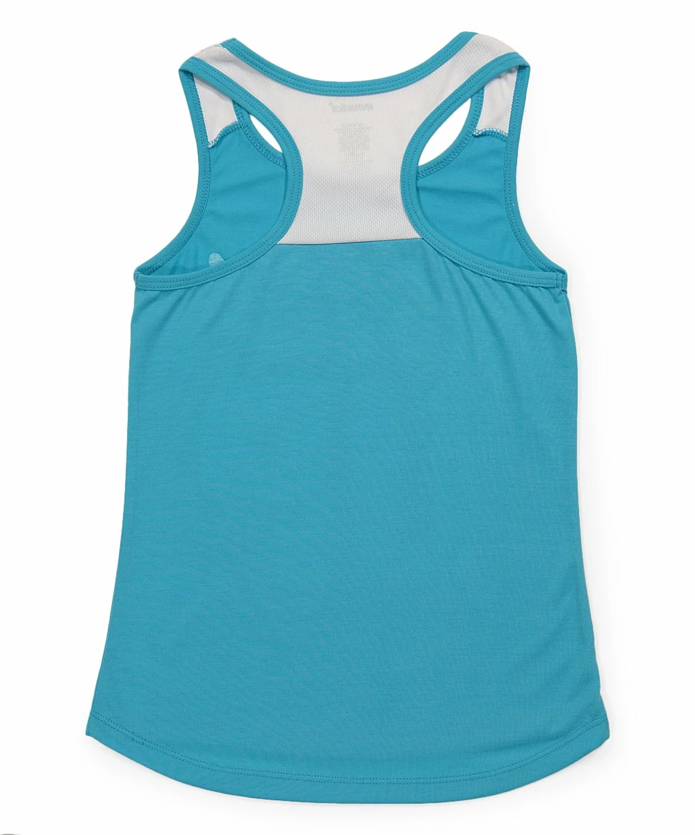 Marika | Blue 'Level Up' Racerback Tank & Tie-Dye Shorts Set - Girls 4 Marika | Blue 'Level Up' Racerback Tank & Tie-Dye Shorts Set - Girls - Image 2