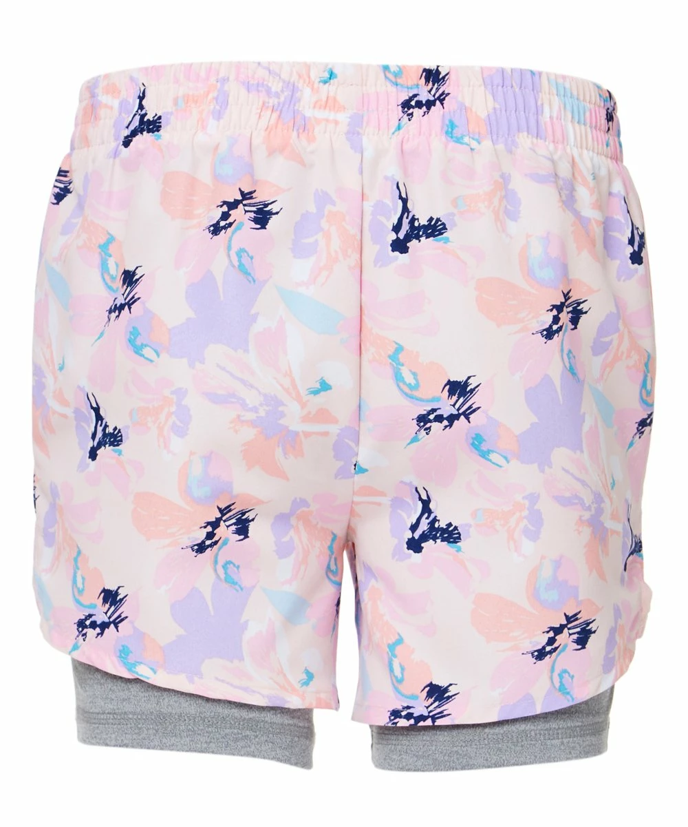 Marika | Blush & Purple Floral 2-in-1 Shorts - Girls 4 Marika | Blush & Purple Floral 2-in-1 Shorts - Girls - Image 2