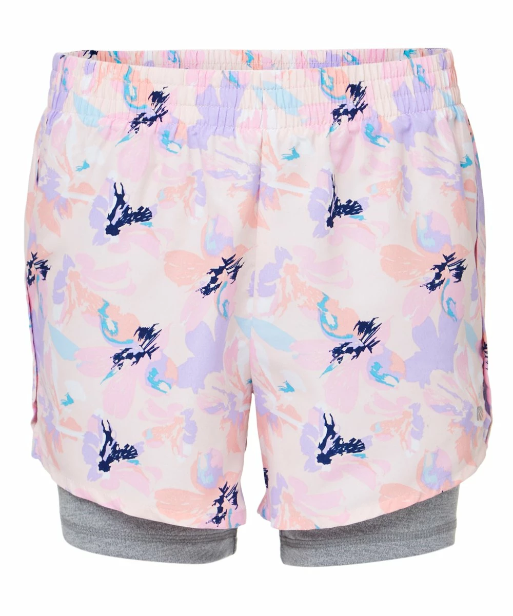 Marika | Blush & Purple Floral 2-in-1 Shorts - Girls 3 Marika | Blush & Purple Floral 2-in-1 Shorts - Girls