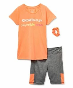 Marika | Desert Flower 'Kindness' Tee & Charcoal Bike Shorts - Girls