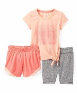 Marika | Peach Pearl 'Fearless' Crewneck Tee & Shorts Set - Girls