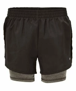 Marika | Black & Charcoal Heather 2-in-1 Shorts - Girls