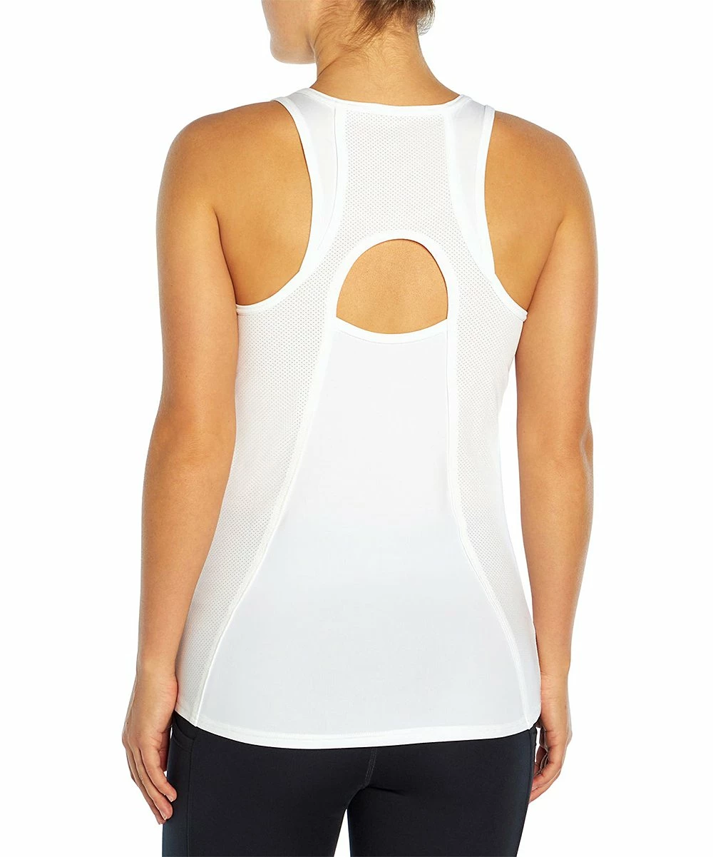 Marika | White Cutout-Accent Hot Shot Racerback Tank - Women 3 Marika | White Cutout-Accent Hot Shot Racerback Tank - Women