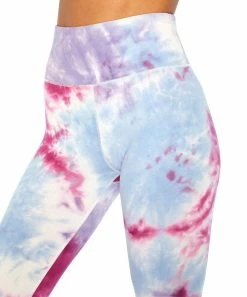 Marika | Festival Fuchsia & Crystal Tie-Dye Indie High-Waist Pocket 25" Ankle Leggings - Women