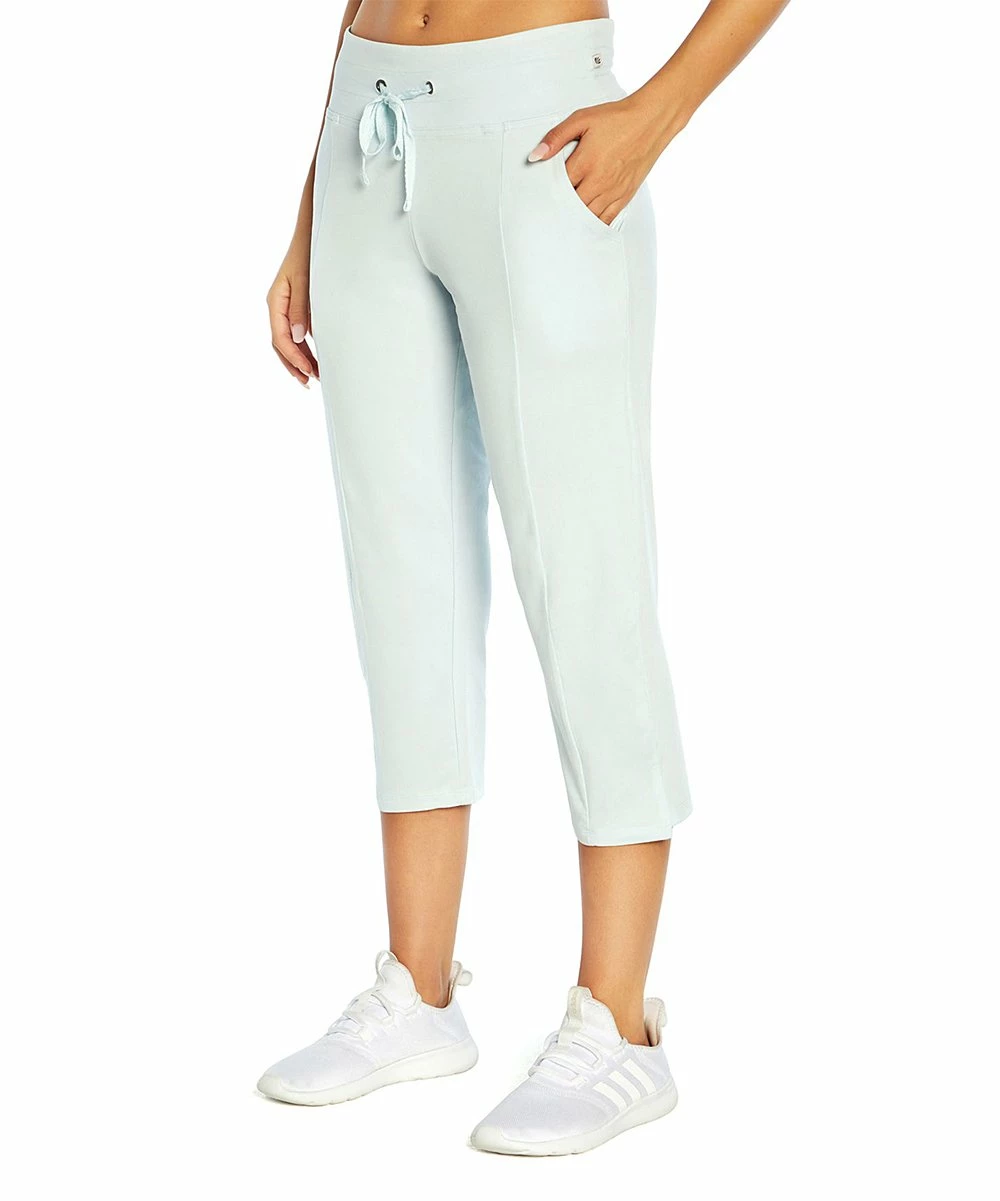 Marika | Baby Blue Mona Drawstring 22'' Pocket Capri Joggers - Women 5 Marika | Baby Blue Mona Drawstring 22'' Pocket Capri Joggers - Women - Image 3