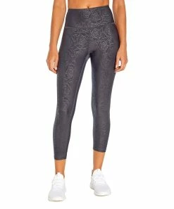 Marika | 22'' Ombré Blue Rose Embossed Aliza Capri Pocket Leggings - Women