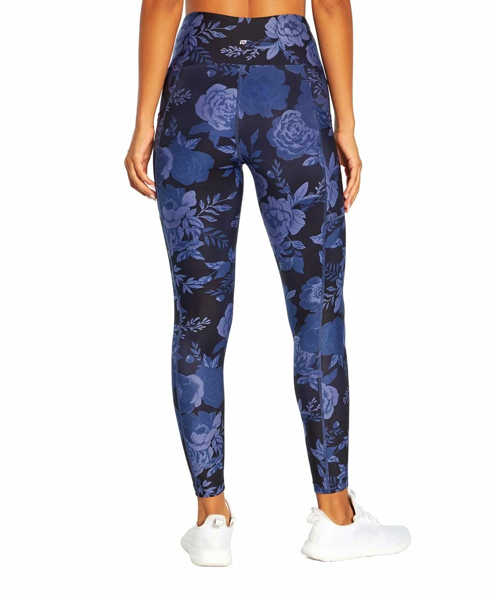 Marika | Blue Floral Pocket Ankle Leggings - Women 7 Marika | Blue Floral Pocket Ankle Leggings - Women - Image 5