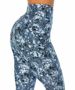 Marika | Blue Ombré Splatter Pocket Freya Ankle 25" Leggings - Women