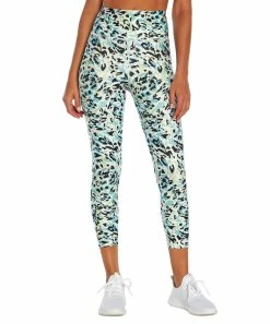 Marika | Blue Leopard Jade 22" Capri Leggings - Women