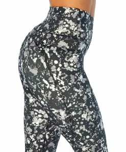 Marika | Black Splatter Pocket Freya Ankle 25" Leggings - Women