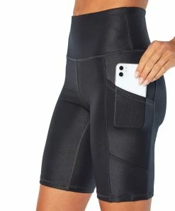 Marika | Black Shiny Pocket Eclipse 9" Bermuda Bike Shorts - Women -Outlet Marika Store zu105516263 alt 1 tm1657556662