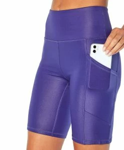Marika | Navy Blue Shiny Pocket Eclipse 9" Bermuda Bike Shorts - Women -Outlet Marika Store zu105516265 alt 1 tm1657556662