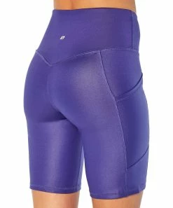Marika | Navy Blue Shiny Pocket Eclipse 9" Bermuda Bike Shorts - Women -Outlet Marika Store zu105516265 alt 2 tm1657556662