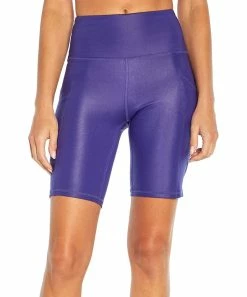 Marika | Navy Blue Shiny Pocket Eclipse 9" Bermuda Bike Shorts - Women -Outlet Marika Store zu105516265 alt 3 tm1657556662