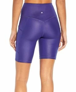 Marika | Navy Blue Shiny Pocket Eclipse 9" Bermuda Bike Shorts - Women -Outlet Marika Store zu105516265 alt 4 tm1657556662