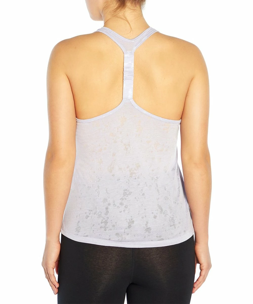 Marika | Purple Heather Splatter Burnout Scrunch-Accent T-Back Tank - Plus 2 Marika | Purple Heather Splatter Burnout Scrunch-Accent T-Back Tank - Plus