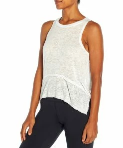 Marika | White Nora Flounced-Hem Hi-Low Tank - Women