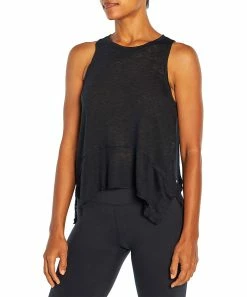 Marika | Black Nora Flounced-Hem Hi-Low Tank - Women