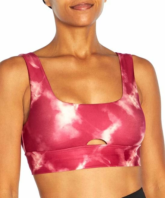 Marika | Fuchsia Tie-Dye Crossed-Strap Gabby Sports Bra 7 Marika | Fuchsia Tie-Dye Crossed-Strap Gabby Sports Bra - Image 5