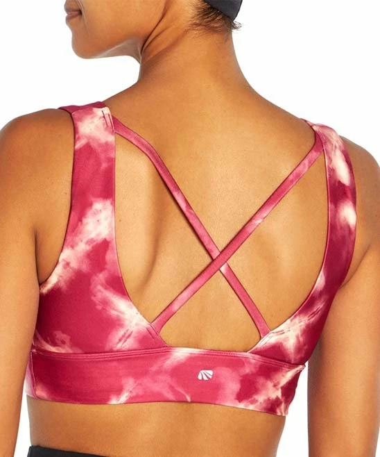 Marika | Fuchsia Tie-Dye Crossed-Strap Gabby Sports Bra 3 Marika | Fuchsia Tie-Dye Crossed-Strap Gabby Sports Bra
