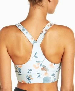 Marika | White & Blue Playful Floral Racerback Sports Bra -Outlet Marika Store zu107634702 alt 1 tm1665689044