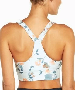 Marika | White & Blue Playful Floral Racerback Sports Bra -Outlet Marika Store zu107634702 alt 3 tm1665689044