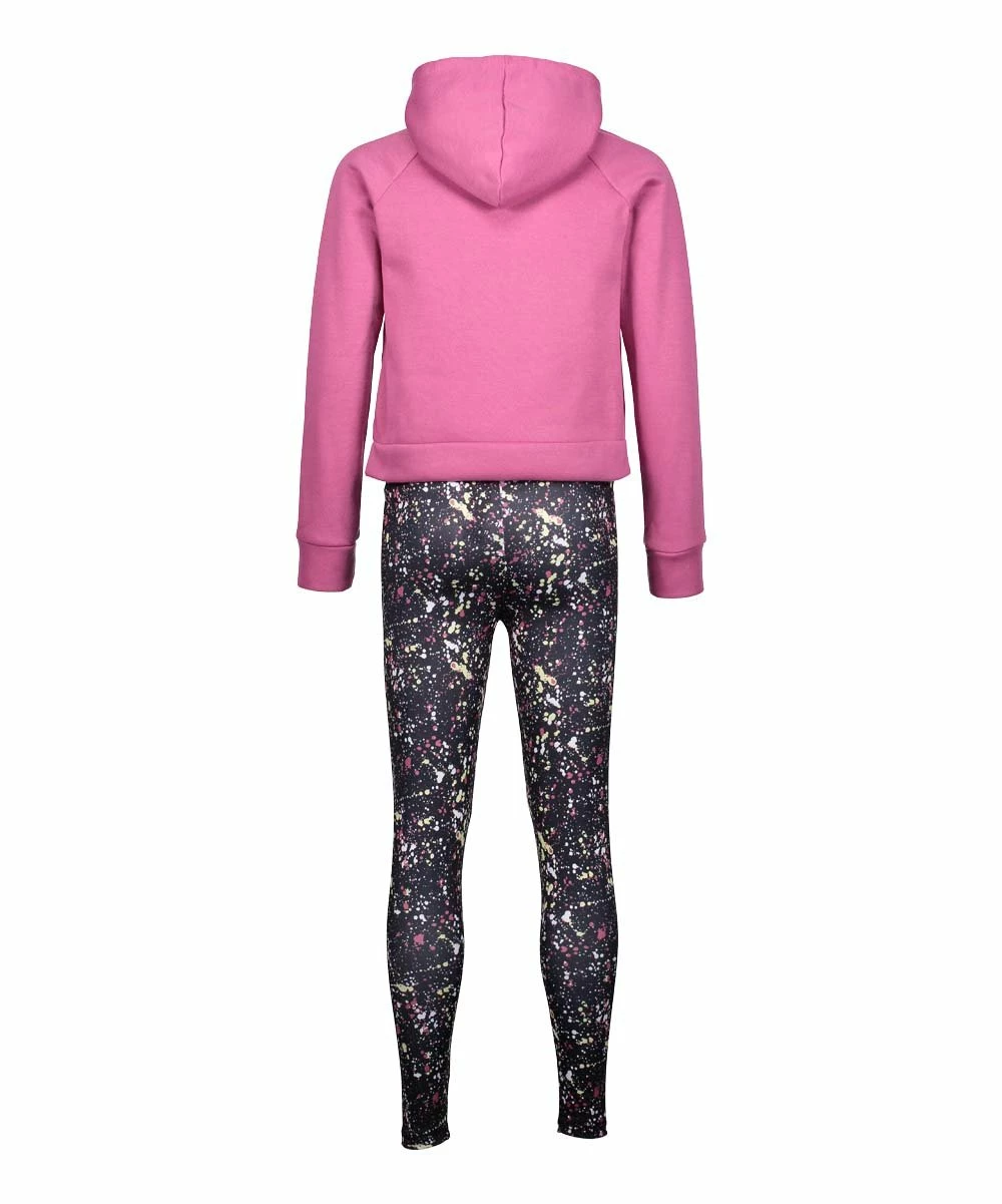 Marika | Red Violet 'You Got This' Hoodie & Black Splatter Leggings - Girls 4 Marika | Red Violet 'You Got This' Hoodie & Black Splatter Leggings - Girls - Image 2