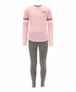 Marika | Coral Blush 'Make It Happen' Tee & Heather Gray Leggings - Girls