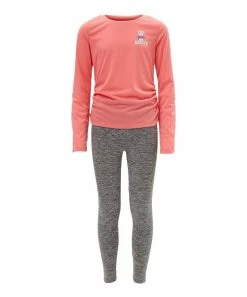 Marika | Coral 'You Are Your Only Limit' Tee & Heather Gray Leggings - Girls