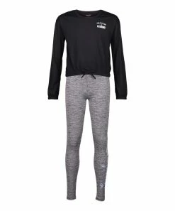 Marika | Black 'The Future Is Bright' Top & Heather Gray 'Sunshine' Leggings - Girls