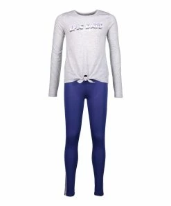 Marika | Heather Gray 'Epic Days Ahead' Tee & Navy Stripe Leggings - Girls